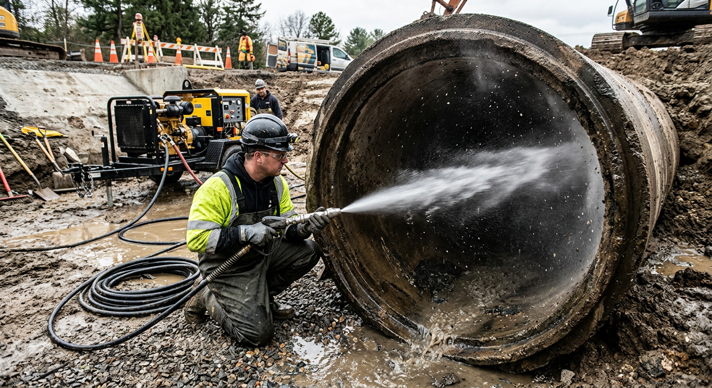 Hydrocurage haute pression pour débouchage de canalisation à Élancourt