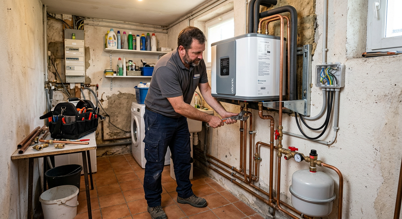 Pose de chauffe-eau thermodynamique par un plombier à Élancourt